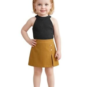 Girls Tank Top and Skort Set | Stylish Sleeveless 2 Piece Outfit Set for Kids | Comfortable Soft Fabric Clothing Set for Girls