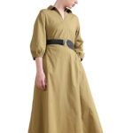 RAREISM Flared Plain MIDI Dress