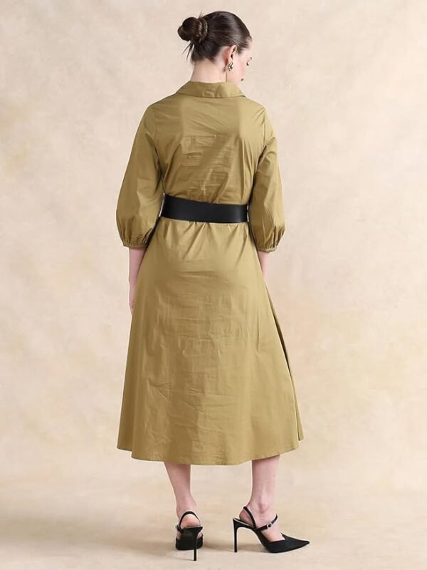 RAREISM Flared Plain MIDI Dress