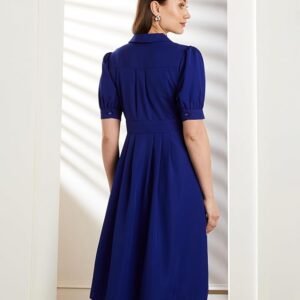 Symbol Premium Women's Fit & Flare Wrap Dress (Midi Length | Stylish | Desk-to-Dinner) (Available in Plus Sizes) - Image 2