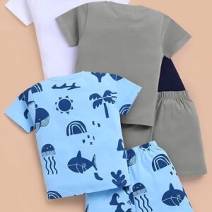 Toonyport Boys Summer 3 Packs Of T-shirts and Shorts Combo Set (Multicolors) | 3 Packs, Summer, Combo Set - Image 2