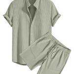 GRECIILOOKS Co-ord Set for Men Solid POLY LYCRA BLEND T-Shirt & Shorts Nightwear Set | Summer Loungewear, Beachwear & Night Suit for Daily Comfort