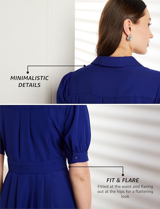 Symbol Premium Women's Fit & Flare Wrap Dress (Midi Length | Stylish | Desk-to-Dinner) (Available in Plus Sizes) - Image 4